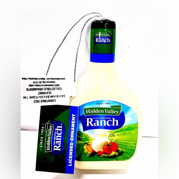 NWT (6) Decoupage Ornaments Hidden Valley Ranch Salad Dressing Bottle - - Picture 3 of 7